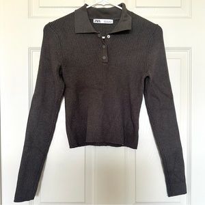 Ribbed Polo Long Sleeve